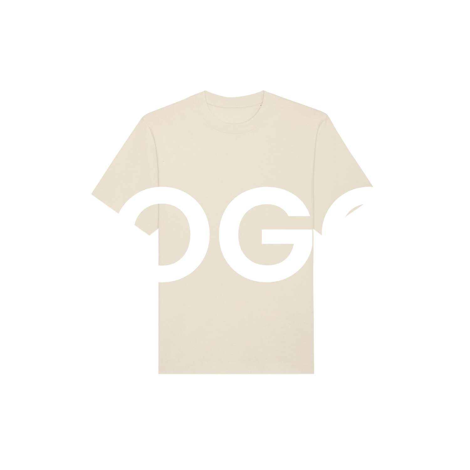 T-shirt oversize premium kremowy + czarny no 017